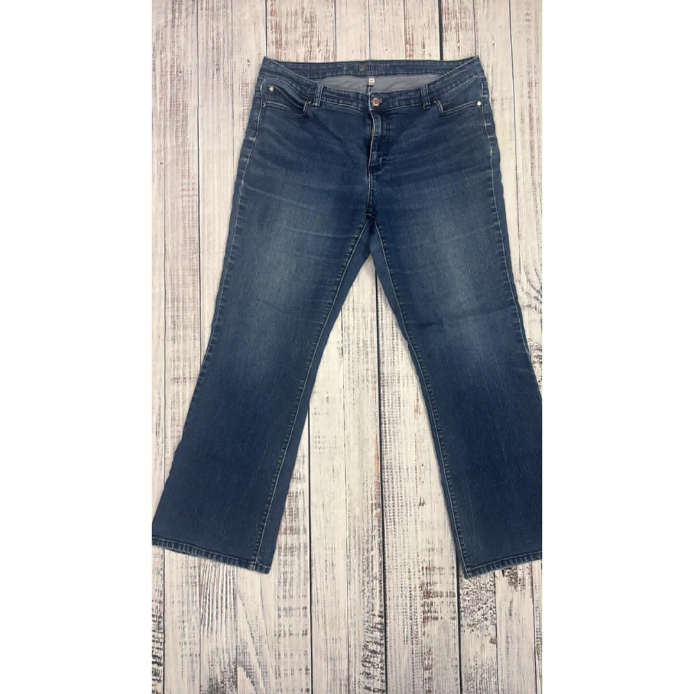 Jennifer Lopez Womens Blue Bootcut Jeans Size 16W Medium Wash Denim Pants